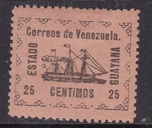 VENEZUELA ( GUYANA) ^^^^1903   YT#89  hinged IMPERF CLASSIC   $60.00@ dco4311ven
