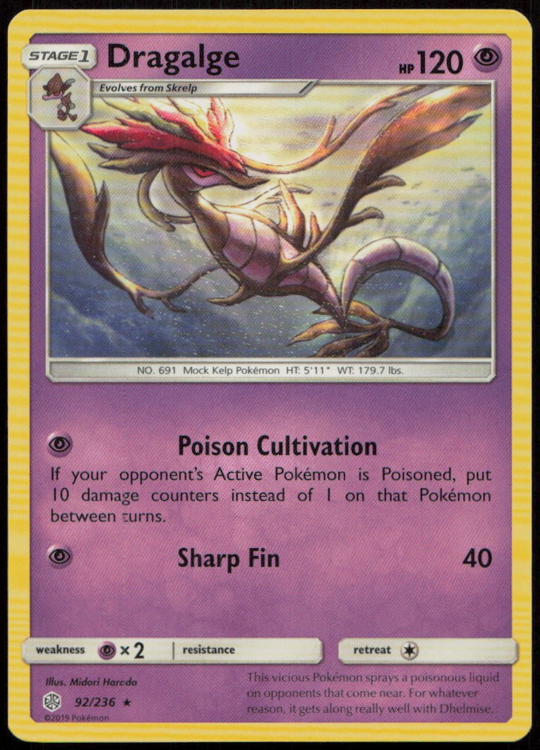 Dragalge 92/236 NM Cosmic Eclipse Rare Pokemon