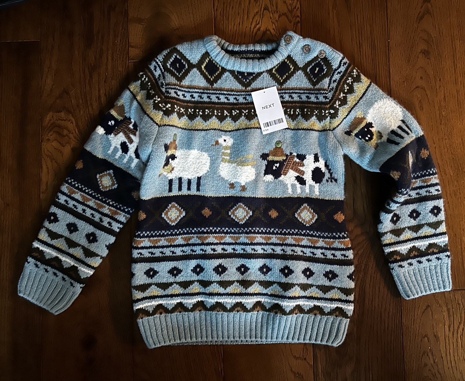 Next Fair Isle Farmyard Pattern Knitted Crew Neck ...