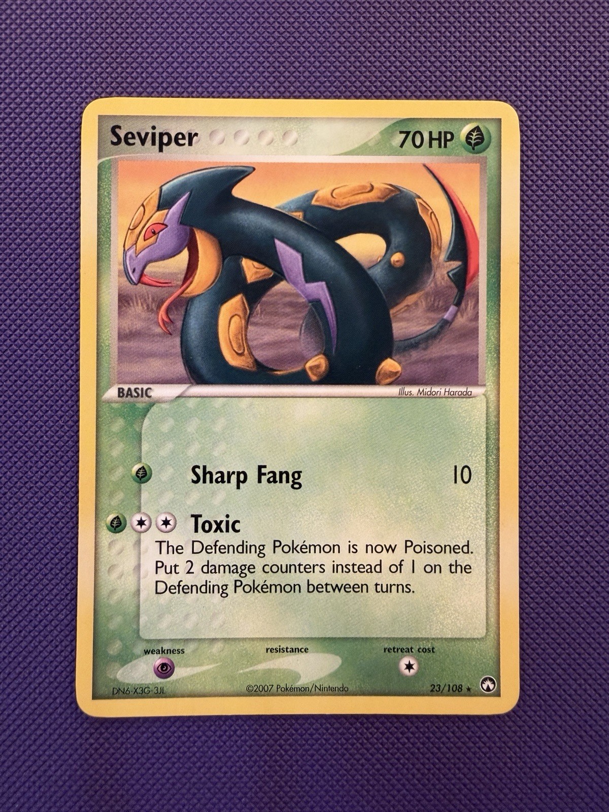SEVIPER  23/108 RARE EX Power Keepers  Pokemon Card 2007