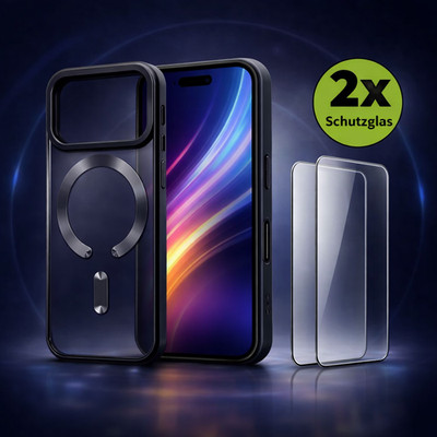 Hülle + 2X Schutzglas für iPhone 17 Pro / 17 Pro Max MagSafe Panzerfolie Glanz