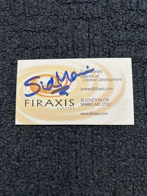 Sid Meier Autographed Business Card Video Game Pioneer