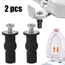 2 Pack Toilet Screws Hinges Expanding Rubber Top Nuts Fixings WC Blind Hole