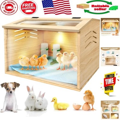 Complete Brooder Box for Chicks with Temperature Control & Feeding Accessories