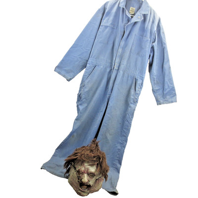VTG Rubies Leatherface Latex Rubber Mask Texas Chainsaw Massacre + 42R Jumpsuit
