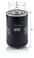 Mann-Filter W940/81 ÖLfilter FüR Toyota