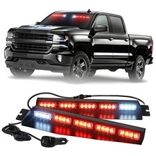 34 Inch Visor Emergency Light Bar Interior Windshield Strobe Lights 40 Led Red
