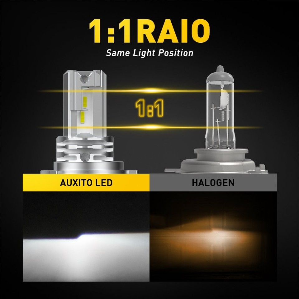 2PCS H4 9003 LED Headlight Bulbs High Low Beam Super Bright 6500K White ...