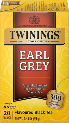 Earl Grey Black Bergamot Caffeinated Tea Bags, 20 CT Box (1 Pack)