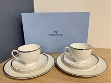 New WEDGWOOD Sterling Plate Cup & Saucer /Only USA DDP shipping