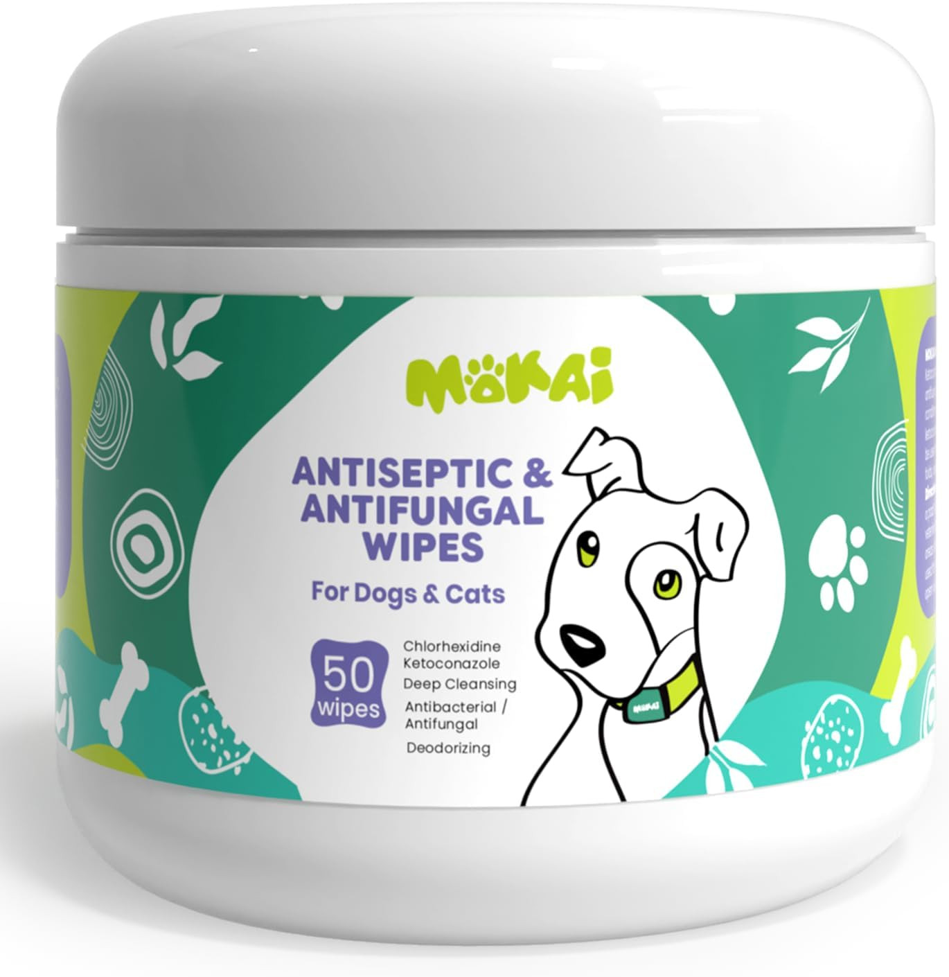 MOKAI Antiseptic Wipes for Dogs Cats and Horses | Dog X-Small,