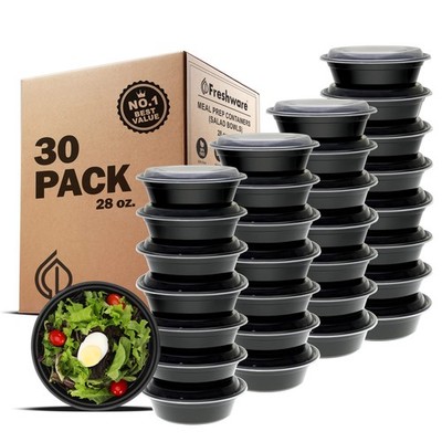 Freshware Meal Prep Bowl Containers [30 Pack] Plastic Bowls with Lids for Soup a