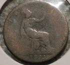 Photo of a 1893 Victoria Half Penny from an eBay sale