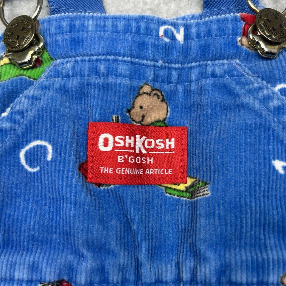 Mono de pana vintage OshKosh B'gosh alfabeto azul niños 24 meses EE. UU. Foto 3 de 4