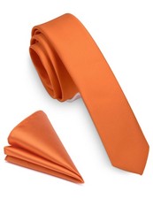 Solid Color Necktie Pocket Square Sets For Men 1.58 Inch 4cm Fashion Gift Box