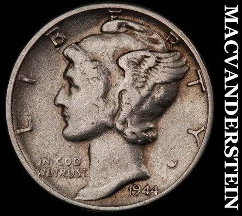 1944 Mercury Dime- Silver- Scarce Better Date No Reserve #J3530