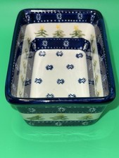Vintage Nantucket Stoneware Holiday Mini Loaf BreadPan 5.5?x2.25?