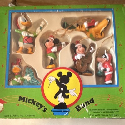Kurt S. Adler Disney Mickey's Band Ornament Set w/ Box Pluto Mickey Donald