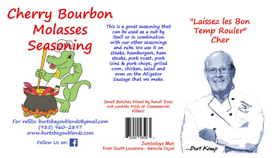 Cherry Bourbon Molasses Seasoning, Burt's Bayou Blends Seasonings