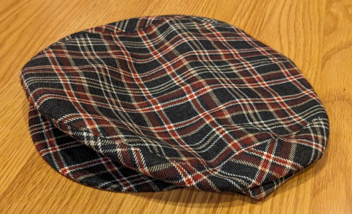 Barneys New York Plaid Wool Derby Hat Newsboy Italy - S