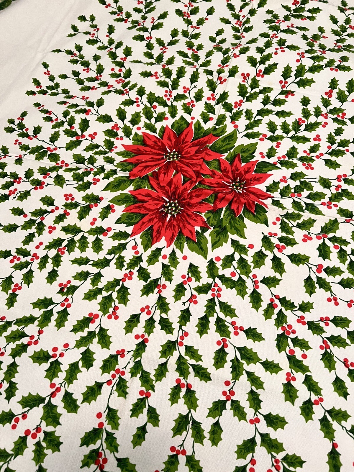Vintage Christmas Tablecloth 48x64 eBay