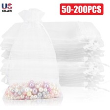 200Pcs Organza Wedding Party Favor Decoration Gift Candy Sheer Bags Pouches USA