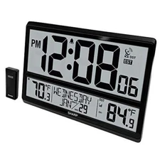 Atomic Clock - Never Needs Setting –Easy to Read Numbers - Indoor/Outdoor Tempe