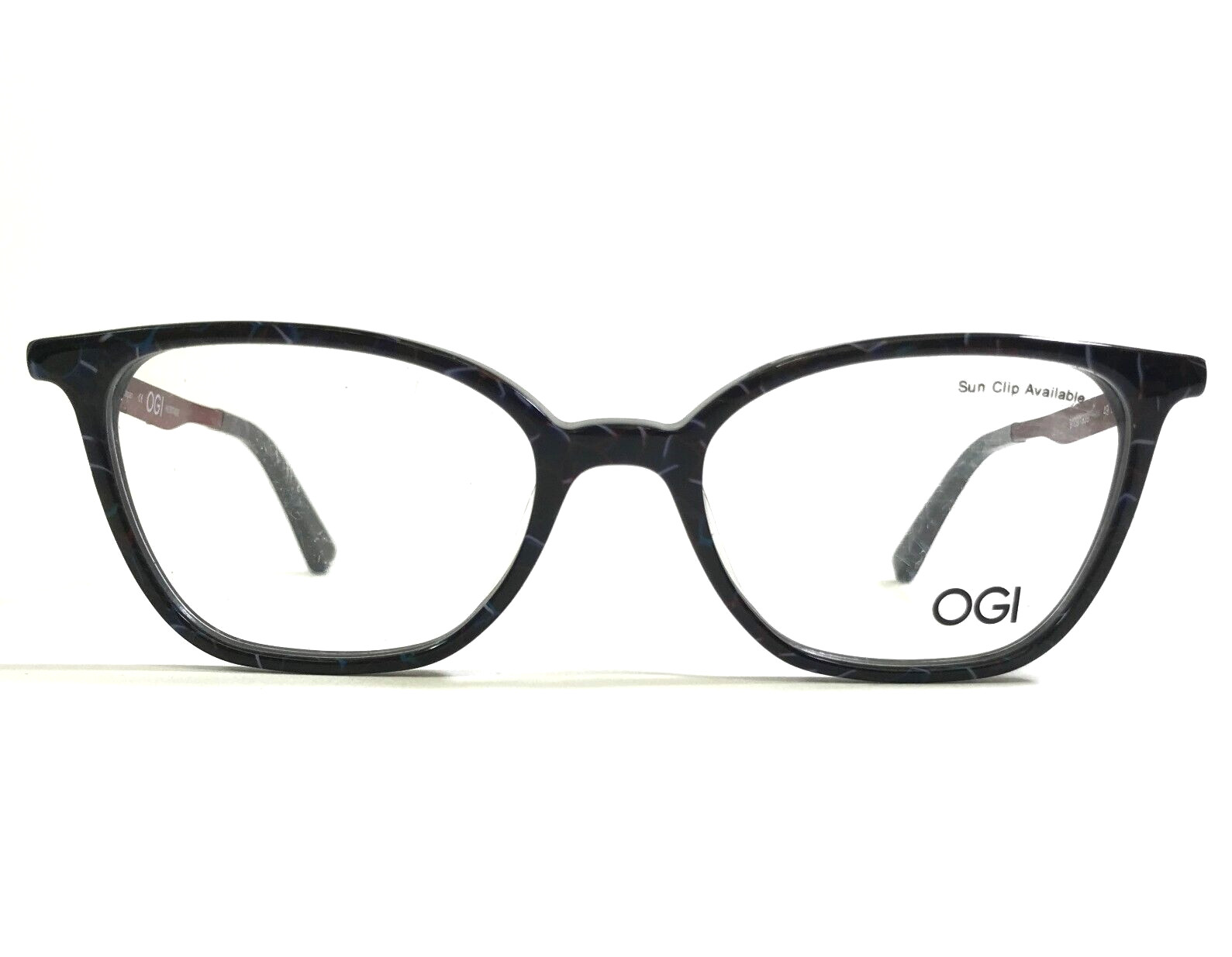 Оправа для очков OGI 91091939 Мраморная черная Бордовая красная Кошачий глаз 49-17-135 8890₽