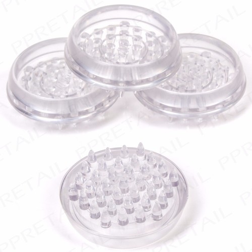4x CLEAR SPIKED FLOOR CASTOR CUPS 38mm Small Caster Carpet / Furniture