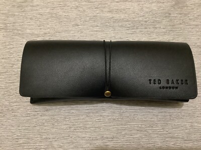 Ted Baker London Black Soft Shell Fold Over Wrap Closure Spectacle Glasses Case
