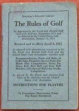 1922 Spalding Sports Library The Rules of Golf Booklet