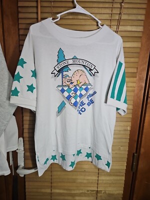 True Vintage 70s 80s Textile Prints Stone Mountain Atlanta Georgia Tee T Shirt 