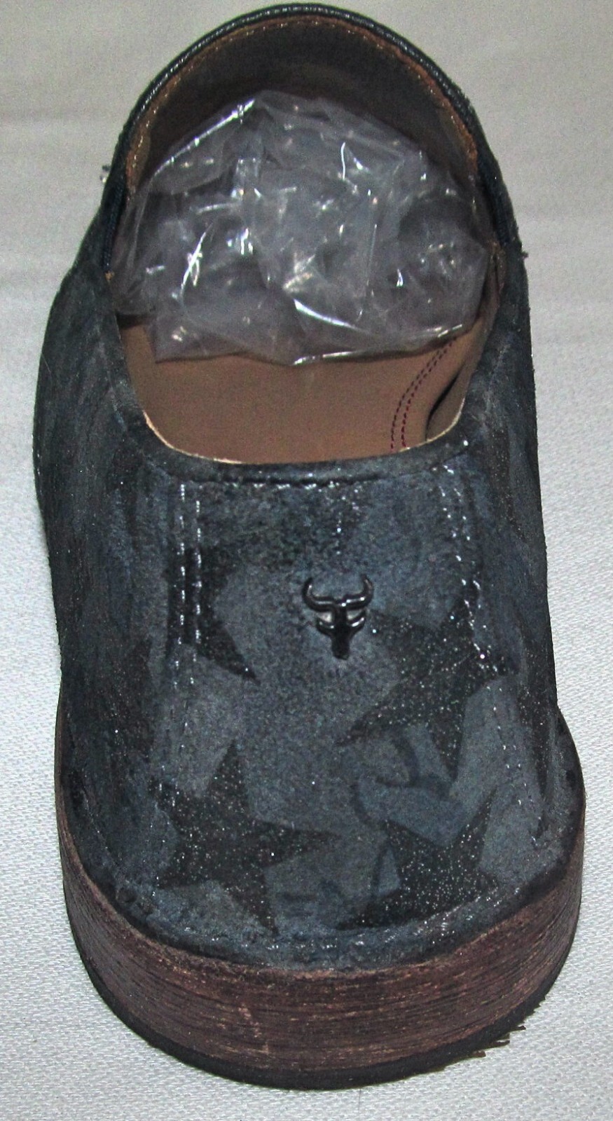 Trask Navy Blue Camo Star Ali Suede Slip On Flat Loaf… Gem