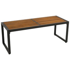 Gartenbank Gartenmöbel Parkbank Hockerbank RAGUSA 2-sitzer Stahl Holz Akazie