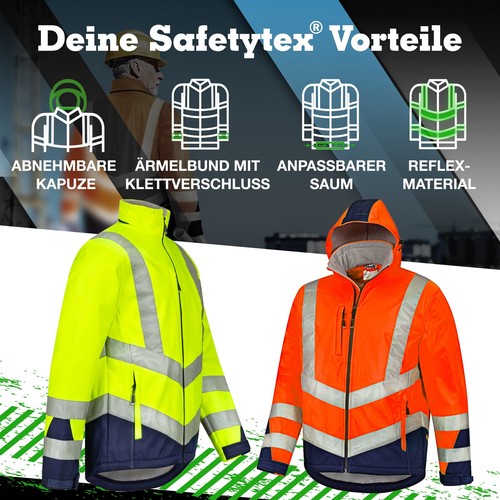 Warnschutz Softshelljacke Warnschutzjacke gelb orange Arbeitsjacke Safetytex - Bild 5 von 17
