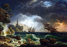 A Shipwreck in Stormy Seas Painting by Claude Joseph Vernet Art Reproduction