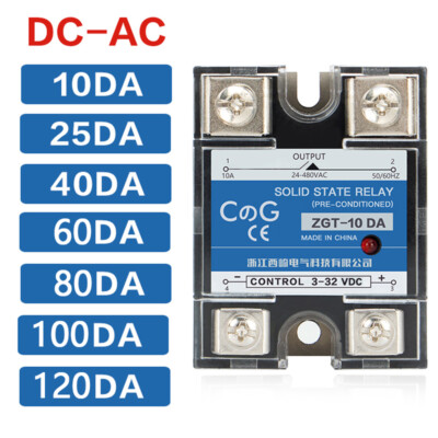 1 Stück DC Control DC Kühlkörper 3-32VDC 10 A-120 A Solid State Relay DA Serie