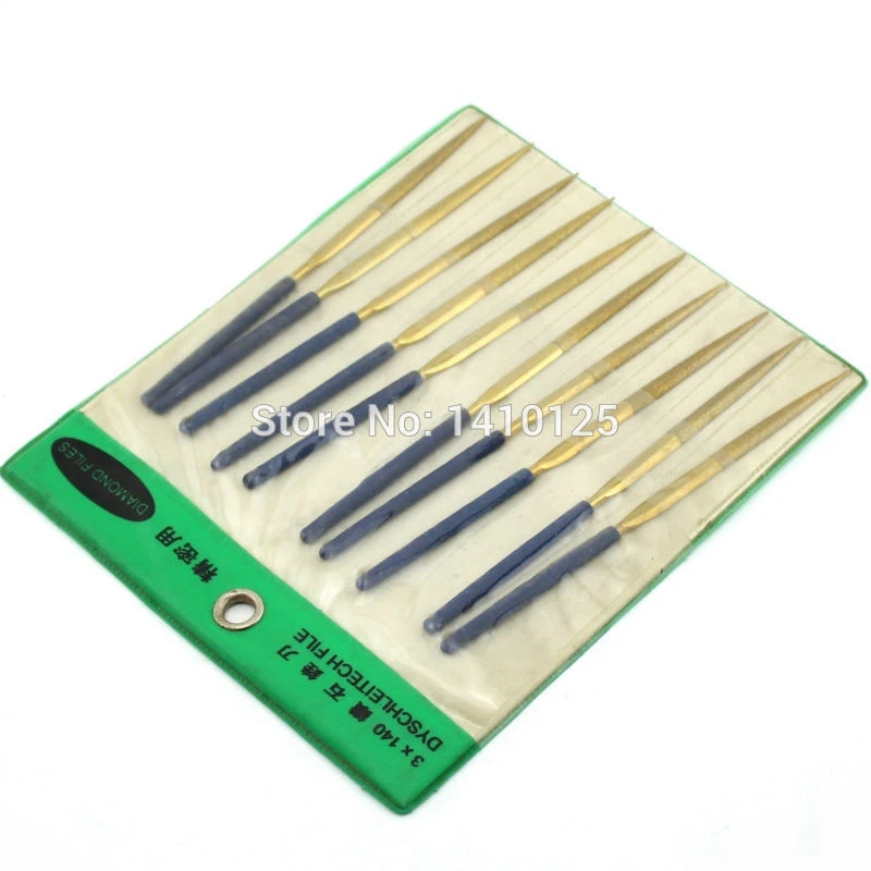 10Pcs 5-1/2" 140 MM x 3 MM HALF ROUND Diamond Coated Needle Saw Files Titanium - Image 2 of 4
