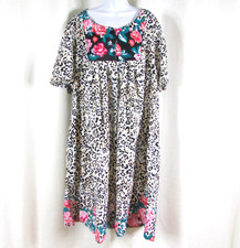 Only Necessities Lounge House Dress Floral Leopard Print Size 2X 26/28 Mumu Robe