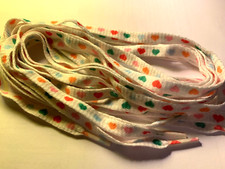 RAINBOW MULTI COLOR HEART 1980's VINTAGE SHOE LACES 26 INCH NEW OLD STOCK 1 PAIR