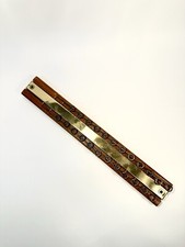 Vintage Tie Scarf Belt Closet Rack Hanger Holder Wall Mount Organizer Wood Brass