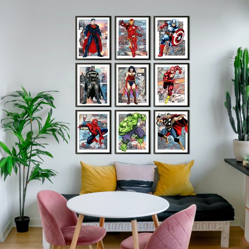 COMPRA 2 OBTÉN 2 GRATIS - Pósters de personajes de cómics de superhéroes - Decoración de dormitorio para niños - Imagen 12 de 32