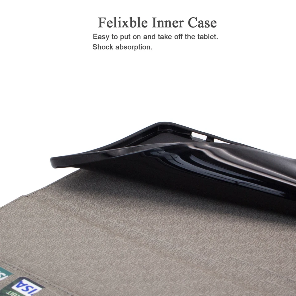 Premium PU Leather Folio Smart Cover Case For Samsung Galaxy Tab E 8.0"/9.6" - Image 4 of 4