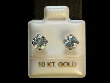Aquamarin Ohrstecker - 1,38 ct. - 10 Kt. Weißgold - 417 - Ohrringe Brillant Cut