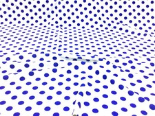 Bullet Printed Liverpool Textured Fabric 4 way Stretch White Blue Polka Dot V20