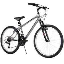 MOUNTAIN BIKE 24" Wheels, Adult Ages 13+, 18-Speeds, Silver Men Boys