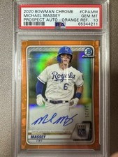 2020 Bowman Chrome #CPA-MM Michael Massey Orange Refractor Auto PSA 10 GEM MINT