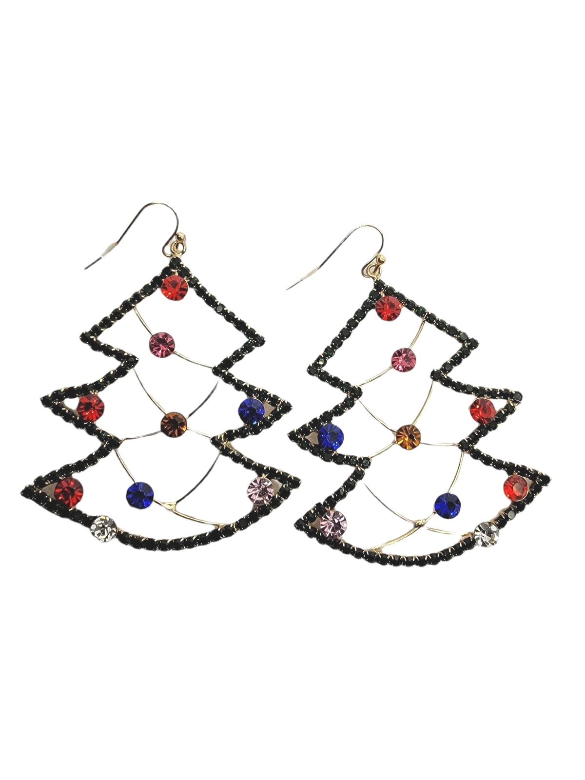 Christmas Tree Multi-colored Rhinestone Dangle Dr… - image 5