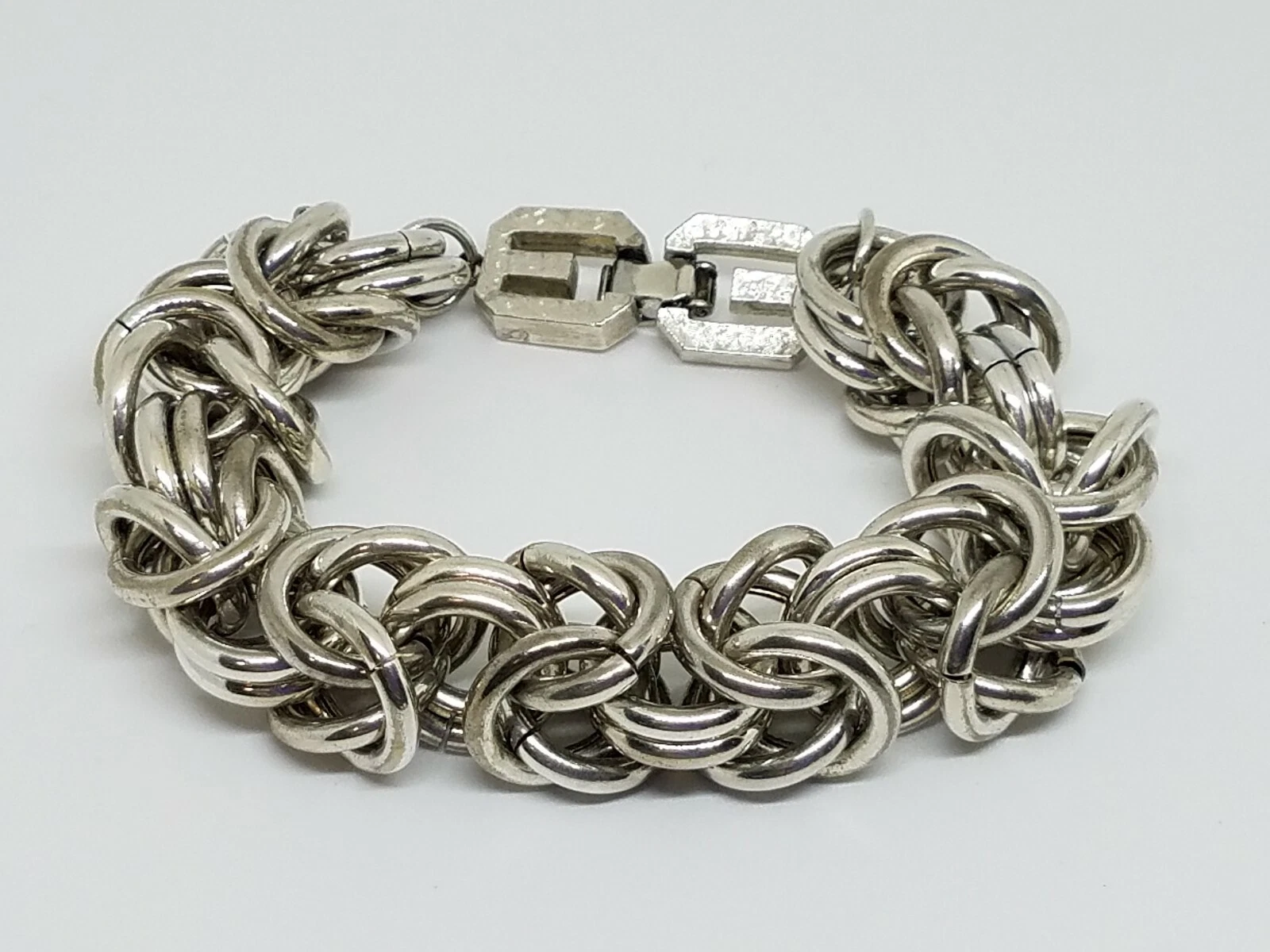 Bracciale Catena Pista Bizantino Grande Tono Argento Givenchy