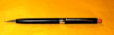 VTG. BLACK/CHROME SCRIPTO 100 MECHANICAL PENCIL W/LONG ERASER & EXTRA LEADS